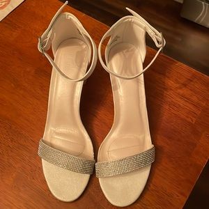 White sparkly heels size 7.5